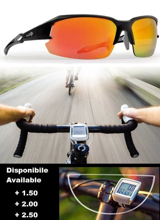 occhiale bifocale per bici da corsa e running lenti specchiate modello tiger sun reading