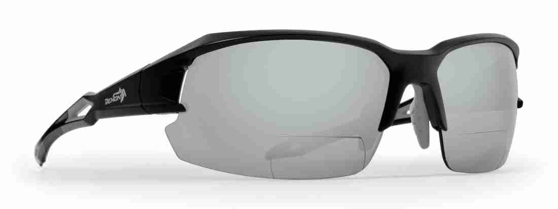 Bifocal glasses for running and cycling with silver mirrored lens model TIGER SUN READING