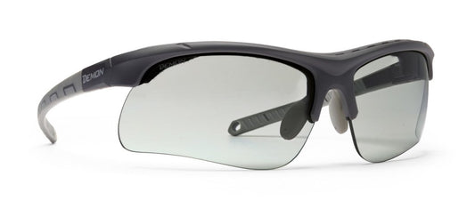 Mountain glasses for hiking with photochromic lenses dchrom model INFINITE OPTIC matt black grey