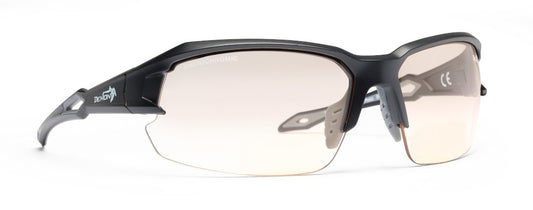 running glasses photochromic lenses for trail running and road racing model TIGER matt black grey