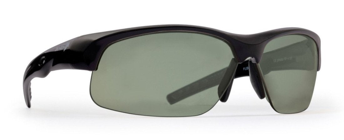 occhiale da running lenti polarizzate dpol avvolgente modello fusion nero opaco