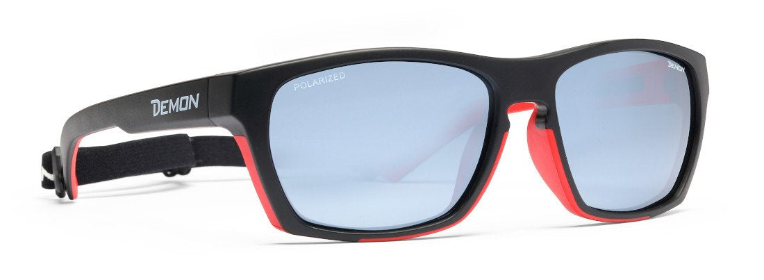 Occhiale da trekking con lenti polarizzate specchiate modello SPECIAL nero rosso