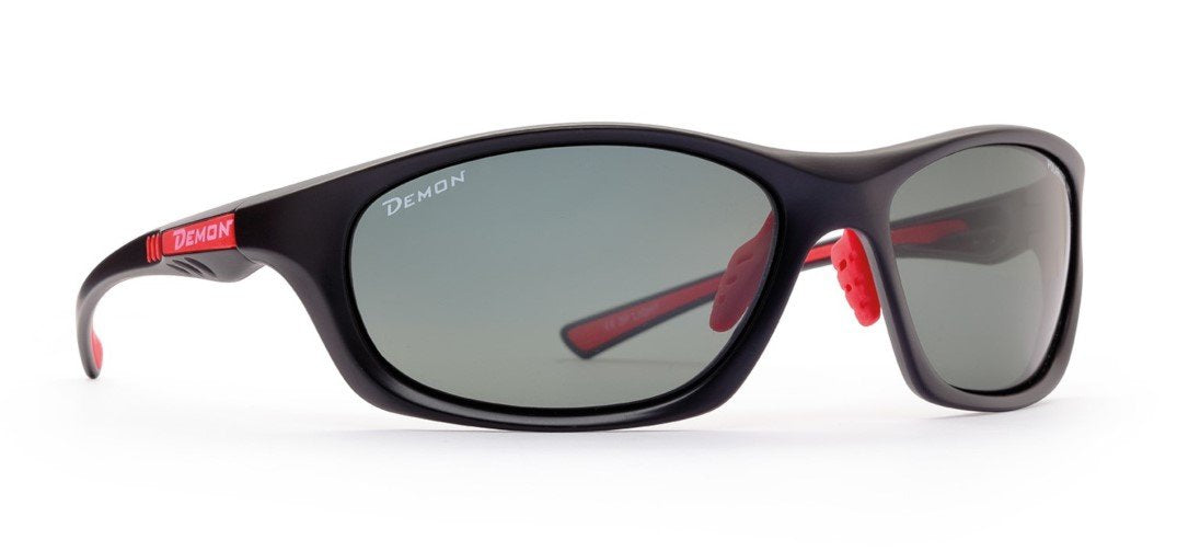 glasses from trekking polarized lenses ultralight frame model LIGHT matte black red