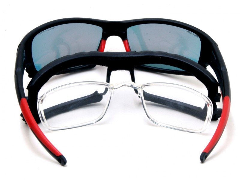occhiale da vista con clip vista per attività outdoor lente fotocromatica polarizzata specchiata rossa