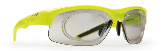 occhiale da vista per ciclismo e running fusion lenti fotocromatiche dchrom giallo fluo
