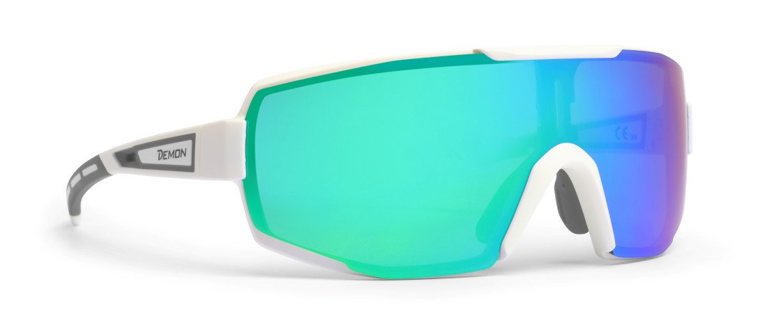 occhiale per BDC lente specchiata verde colore bianco modello PERFORMANCE