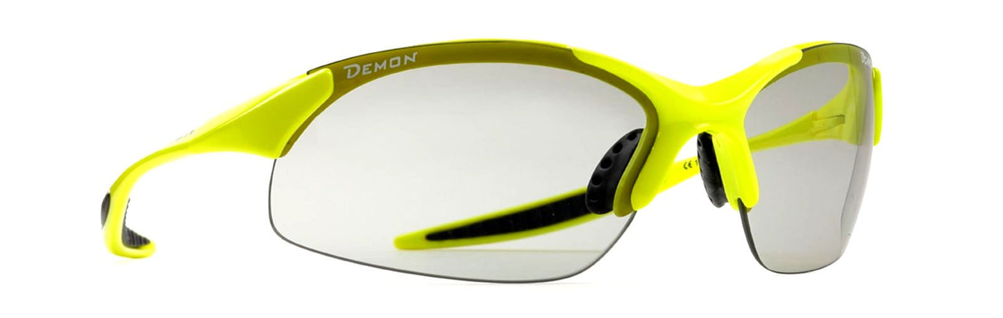 occhiale per corsa in montagna lenti fotocromatiche dchrom modello 832 colore giallo fluo
