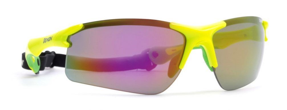 occhiale per running e trail running modello TRAIL lenti specchiate intercambiabili giallo fluorescente