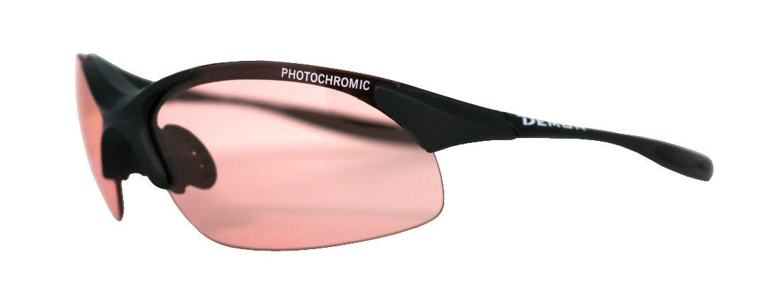 Occhiale per running su strada con lenti fotocromatiche rosa modello 832 nero opaco