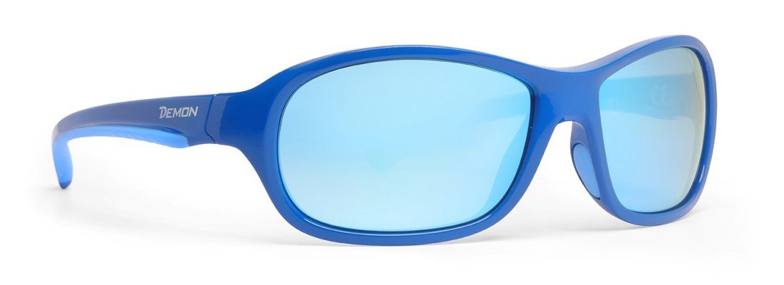 occhiale sportivo da bambino blu lenti specchiate