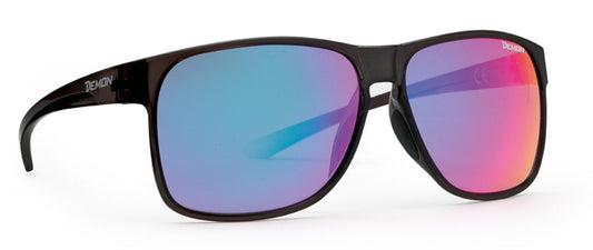 Ultralight fashion sports glasses model REACTIVE matte black mirrored lenses