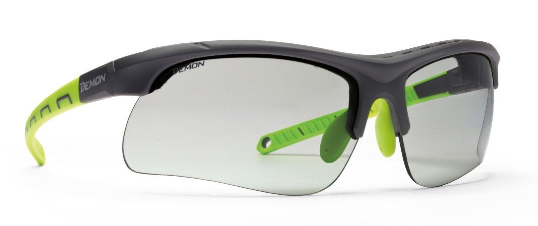 Occhiali da ciclismo e MTB lenti fotocromatiche dchrom e spugna parasudore modello INFINITE OPTIC nero verde