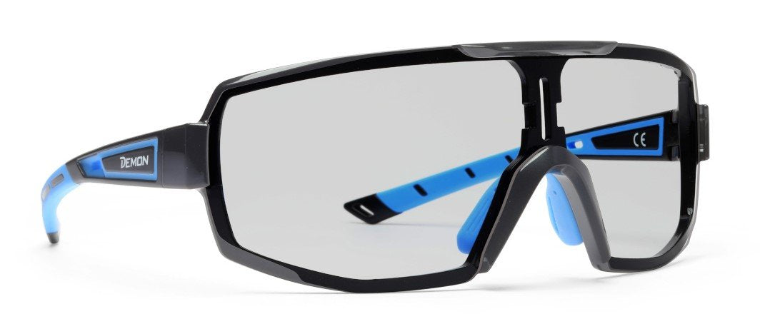 Photochromic single lens running glasses dchrom ultralight model PERFORMANCE blue black