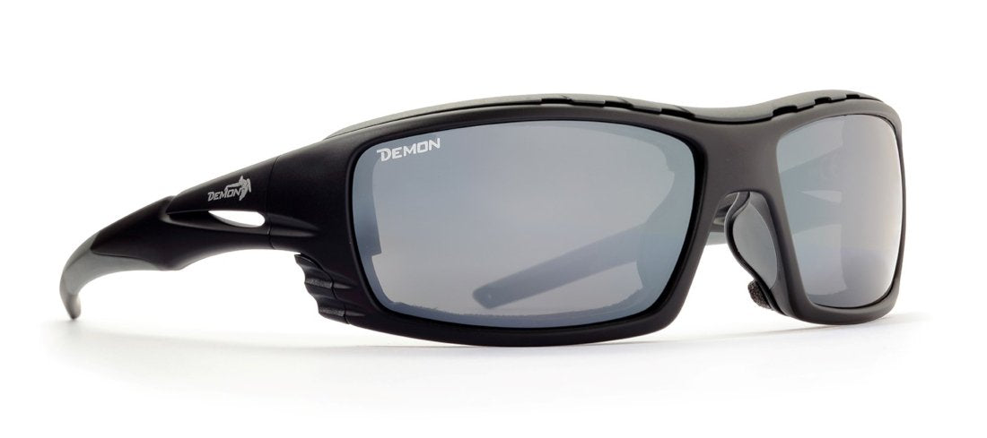 occhiali da sci con lenti specchiate categoria 4 modello OUTDOOR nero opaco grigio