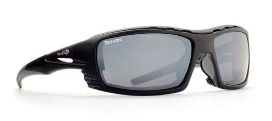 ski goggles with mirrored lenses category 4 model OUTDOOR matt black grey