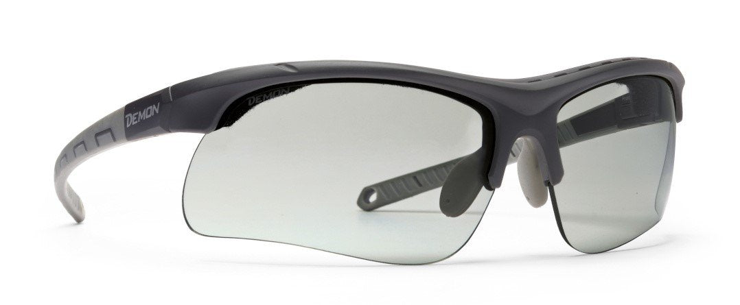 photochromic mountain bike glasses and model sweat sponge INFINITE OPTIC matt black grey